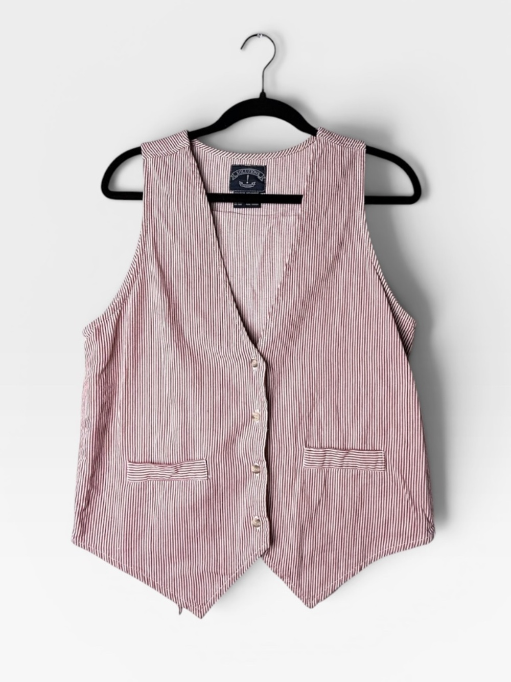 Solutions Red Pin Stripe Vest Size Small‎ Cotton (G)